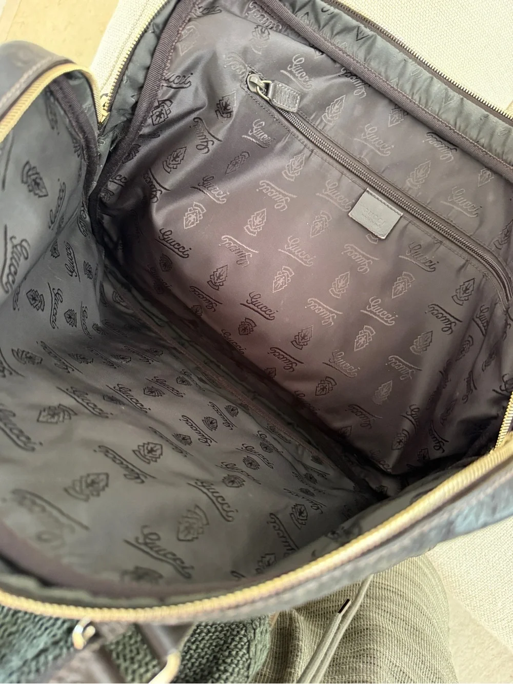 GUCCI Leather Briefcase in Dark Brown